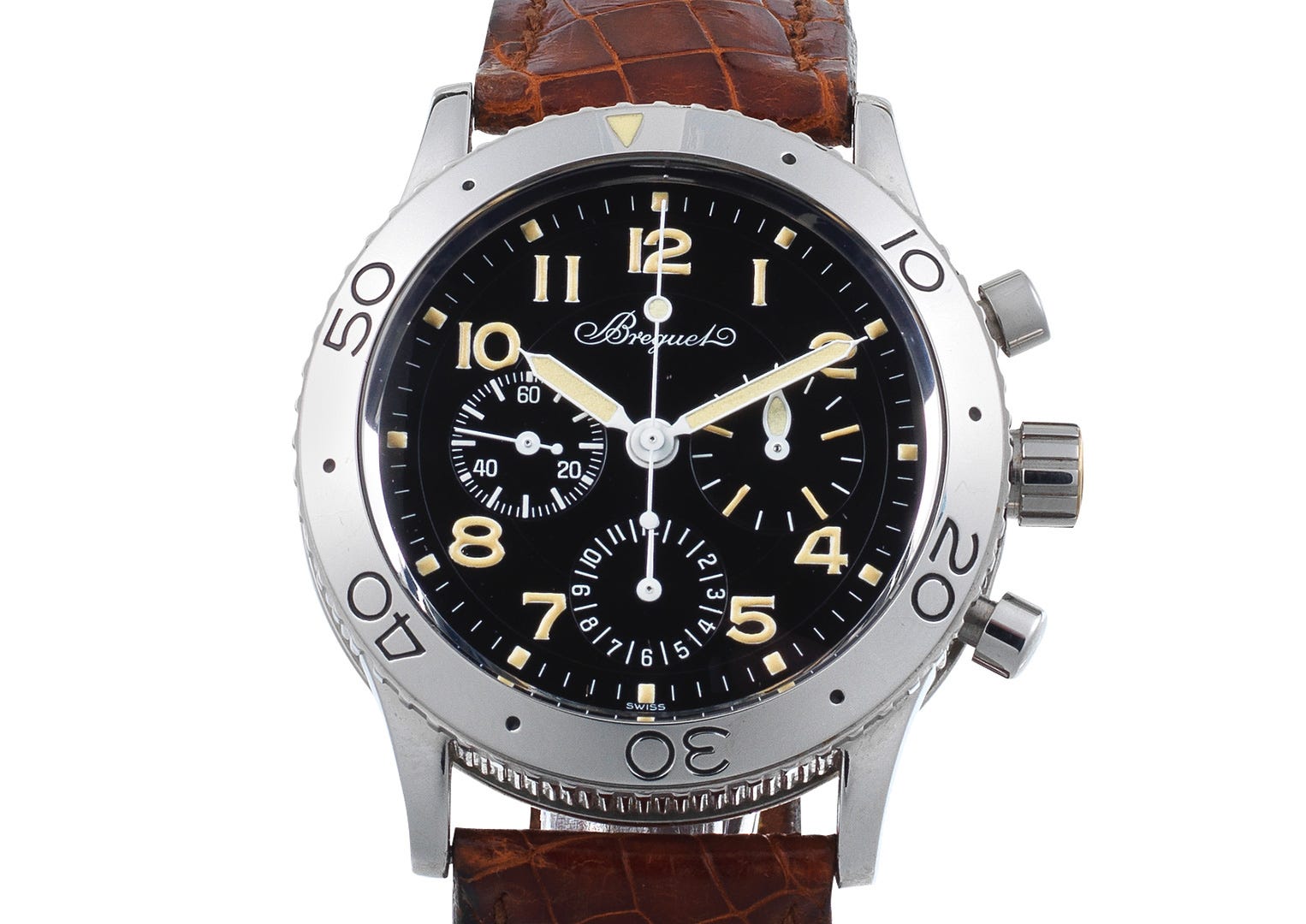 Breguet's discontinued Type XX is a classic aviation chronograph. Image courtesy of Bonhams